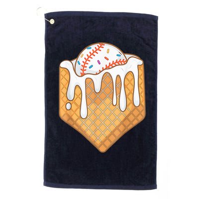 Baseball Home Plate Ice Cream Drip Fun Sports Lover Golf Towel