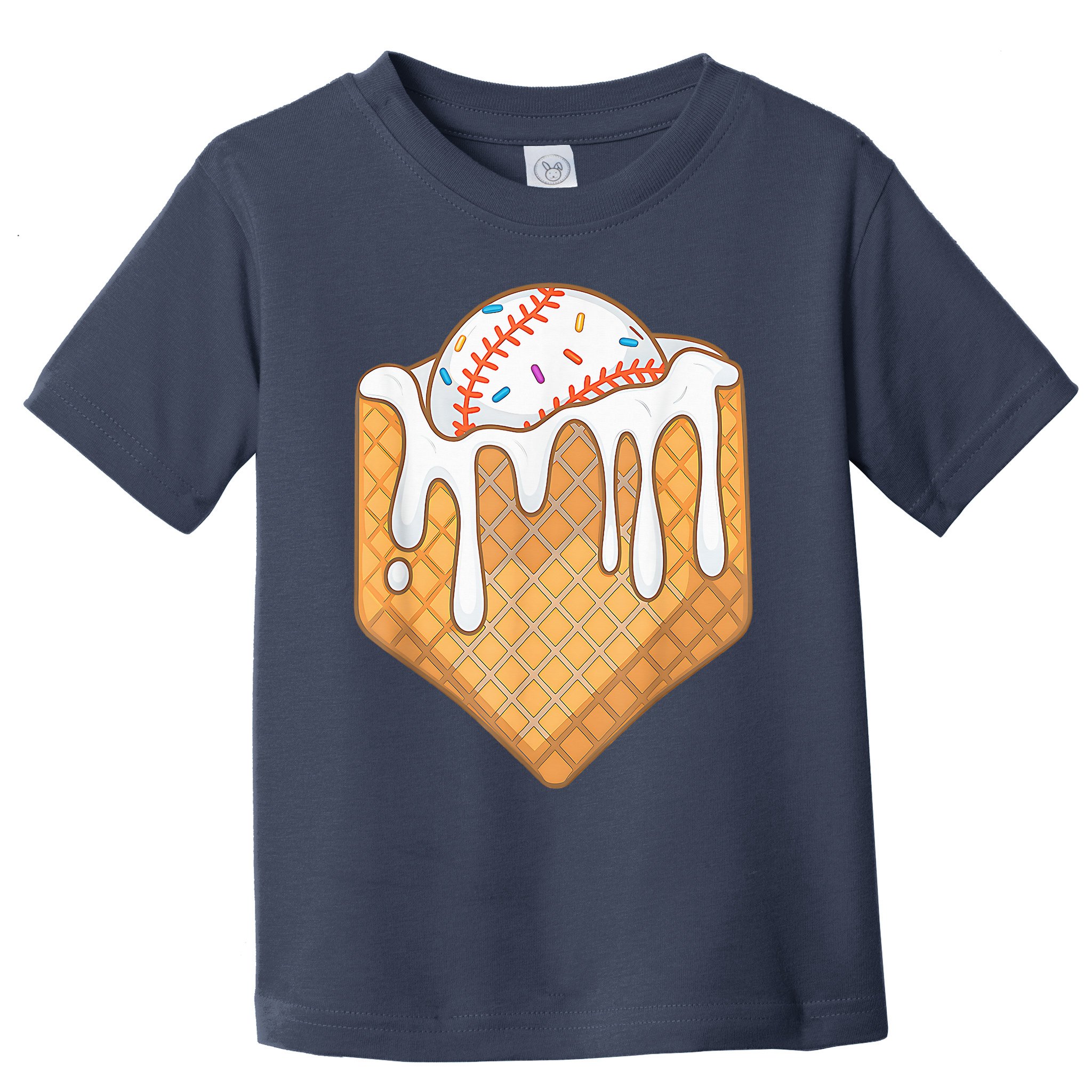 Baseball Home Plate Ice Cream Drip Fun Sports Lover Toddler T-Shirt
