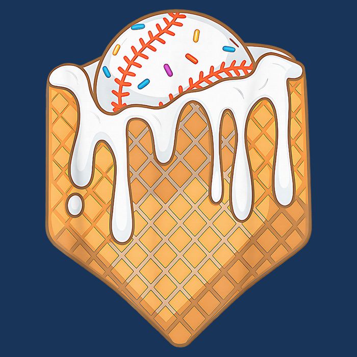 Baseball Home Plate Ice Cream Drip Fun Sports Lover Zip Tote Bag