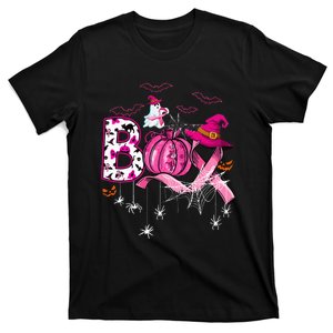 Boo Halloween Pumpkin Ribbon Witch Breast Cancer T-Shirt