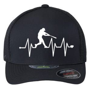 Baseball Heartbeat Pulse Funny Gift Flexfit Unipanel Trucker Cap