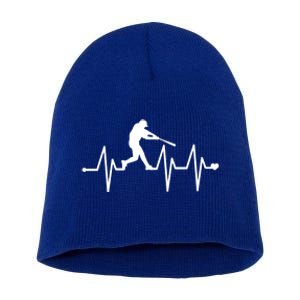 Baseball Heartbeat Pulse Funny Gift Short Acrylic Beanie