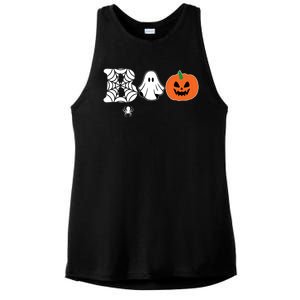 Boo Halloween Pumpkin Festive Ladies PosiCharge Tri-Blend Wicking Tank