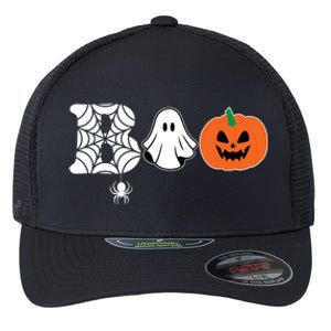 Boo Halloween Pumpkin Festive Flexfit Unipanel Trucker Cap