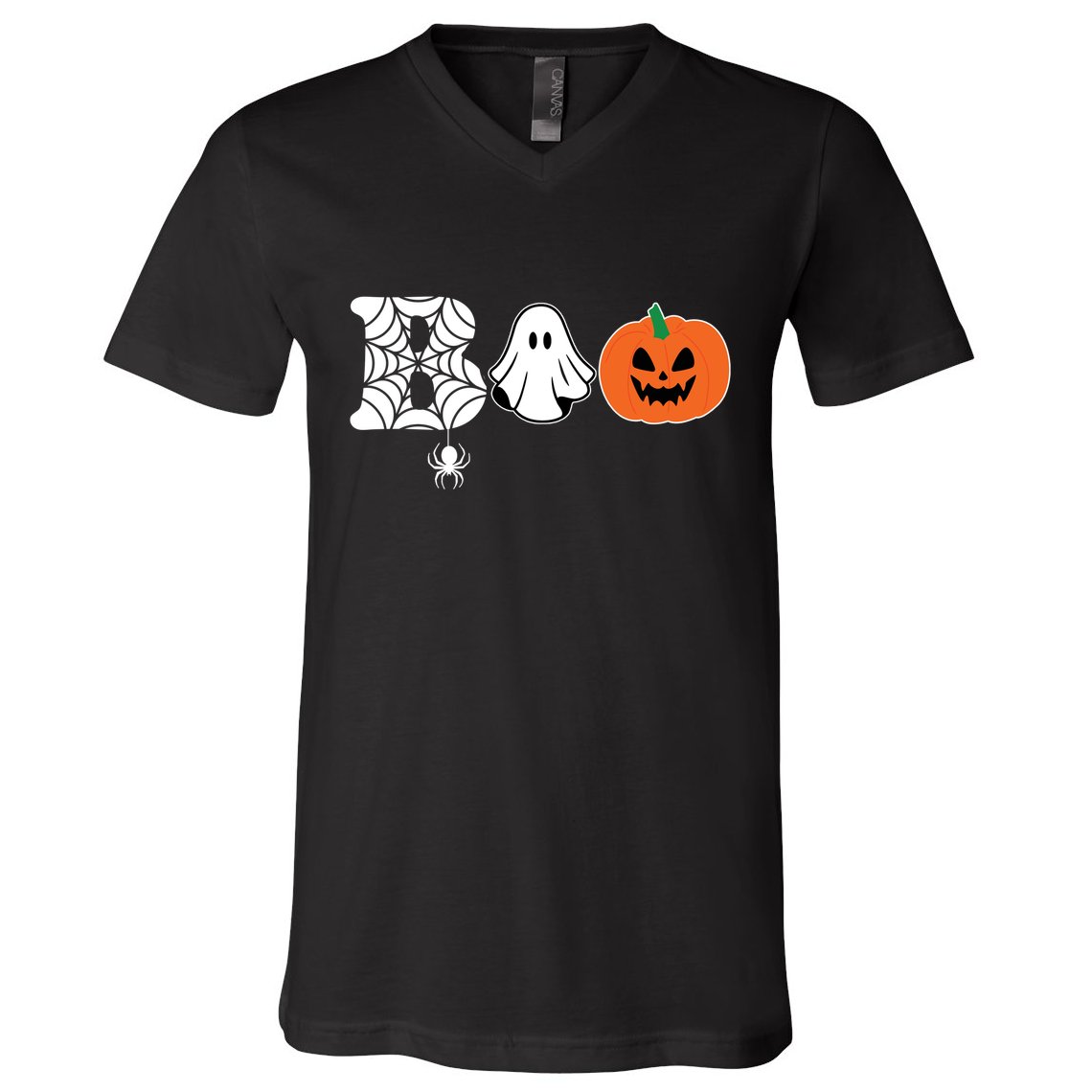 Boo Halloween Pumpkin Festive V-Neck T-Shirt
