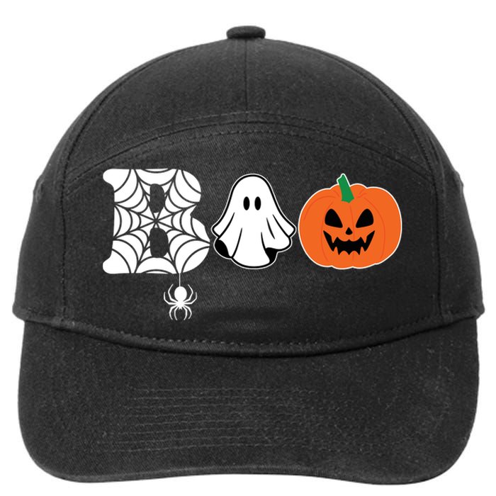 Boo Halloween Pumpkin Festive 7-Panel Snapback Hat