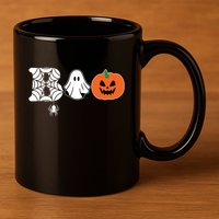 Boo Halloween Pumpkin Festive 11oz C Handle Ceramic Mug