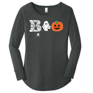 Boo Halloween Pumpkin Festive Women's Perfect Tri Tunic Long Sleeve Shirt