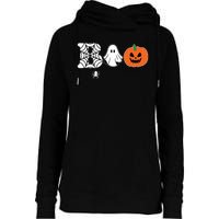 Boo Halloween Pumpkin Festive Womens Funnel Neck Pullover Hood