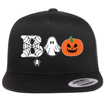 Boo Halloween Pumpkin Festive Flatbill Hat