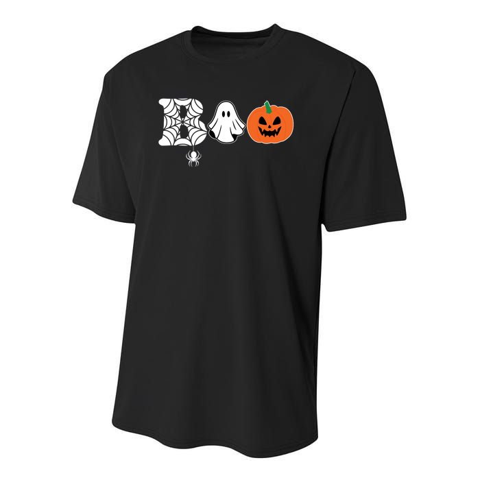 Boo Halloween Pumpkin Festive Youth Performance Sprint T-Shirt