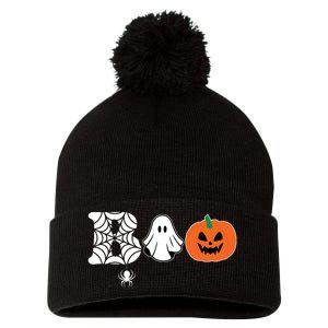 Boo Halloween Pumpkin Festive Pom Pom 12in Knit Beanie