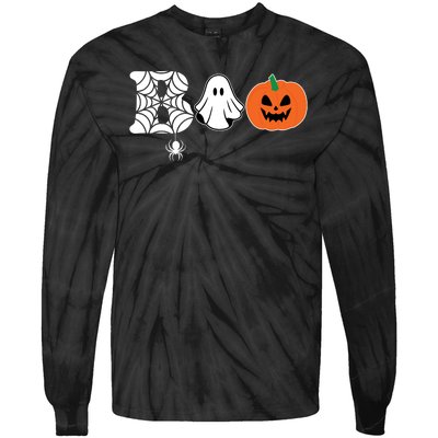 Boo Halloween Pumpkin Festive Tie-Dye Long Sleeve Shirt