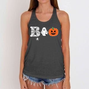 Boo Halloween Pumpkin Festive Women's Knotted Racerback Tank