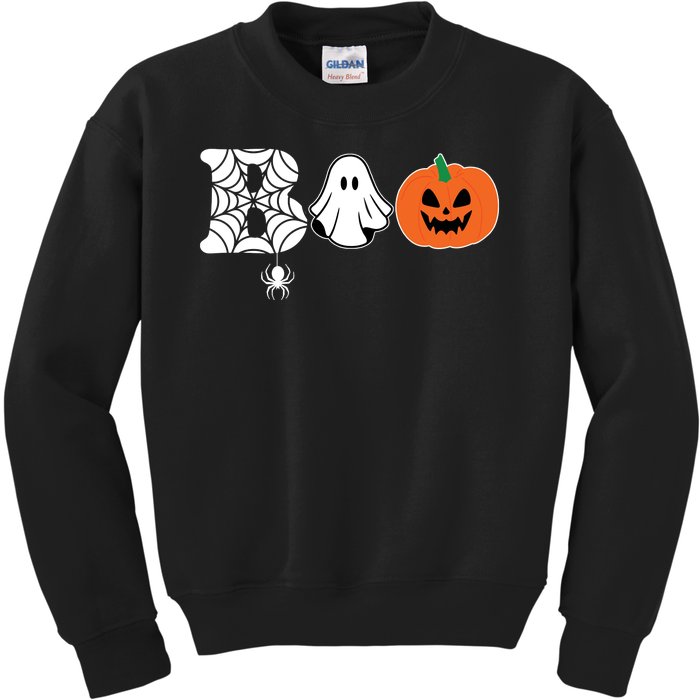 Boo Halloween Pumpkin Festive Kids Sweatshirt