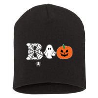 Boo Halloween Pumpkin Festive Short Acrylic Beanie