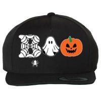 Boo Halloween Pumpkin Festive Wool Snapback Cap