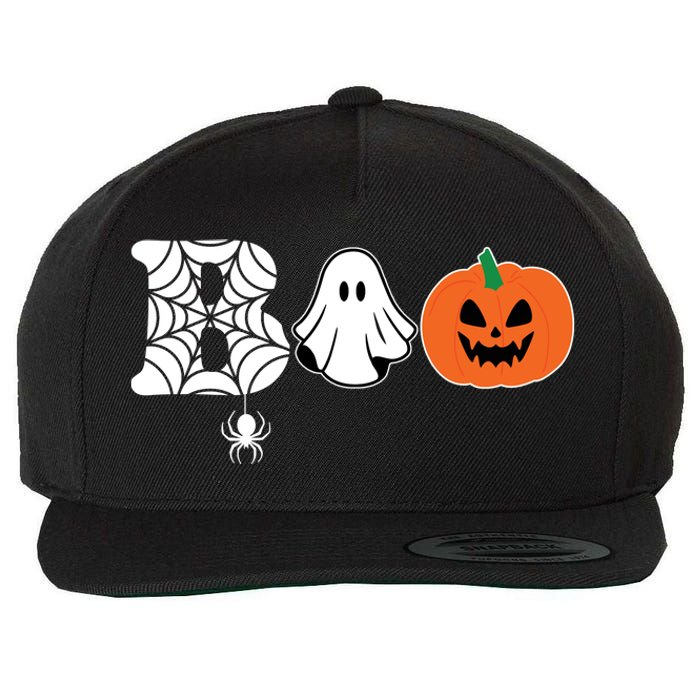 Boo Halloween Pumpkin Festive Wool Snapback Cap