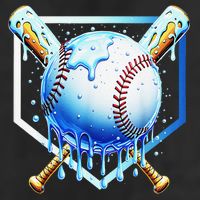 Baseball Home Plate Ice Cream Drip Sprinkles Drip 7 Panel Mesh Trucker Snapback Hat