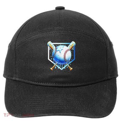 Baseball Home Plate Ice Cream Drip Sprinkles Drip 7-Panel Snapback Hat