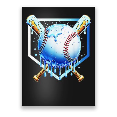 Baseball Home Plate Ice Cream Drip Sprinkles Drip Poster