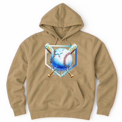 Baseball Home Plate Ice Cream Drip Sprinkles Drip Hoodie