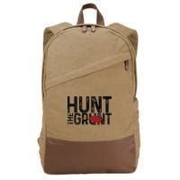 Boar Hog Pig Hunting Hunt The Grunt Funny Hog Hunter Cotton Canvas Backpack
