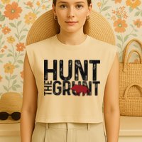 Boar Hog Pig Hunting Hunt The Grunt Funny Hog Hunter Garment-Dyed Women's Muscle Tee