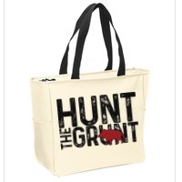 Boar Hog Pig Hunting Hunt The Grunt Funny Hog Hunter Zip Tote Bag