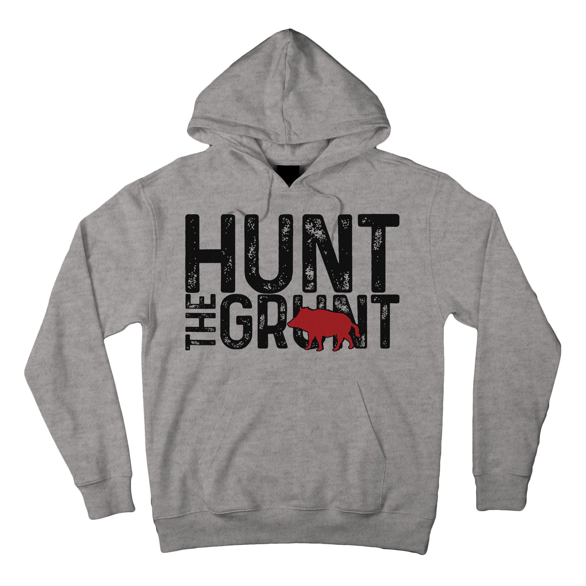 Boar Hog Pig Hunting Hunt The Grunt Funny Hog Hunter Tall Hoodie