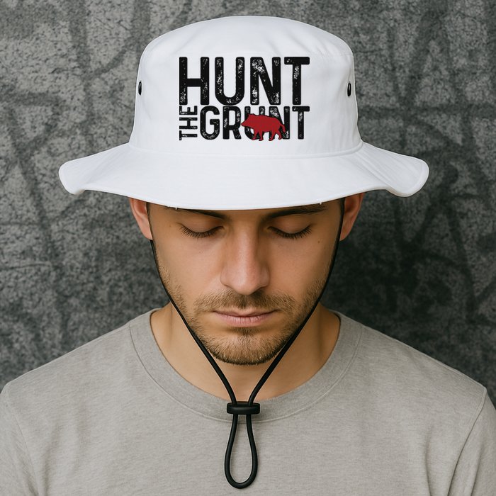 Boar Hog Pig Hunting Hunt The Grunt Funny Hog Hunter Bucket Hat
