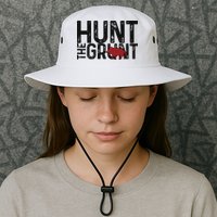 Boar Hog Pig Hunting Hunt The Grunt Funny Hog Hunter Bucket Hat