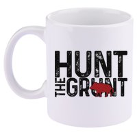 Boar Hog Pig Hunting Hunt The Grunt Funny Hog Hunter 11oz C Handle Ceramic Mug