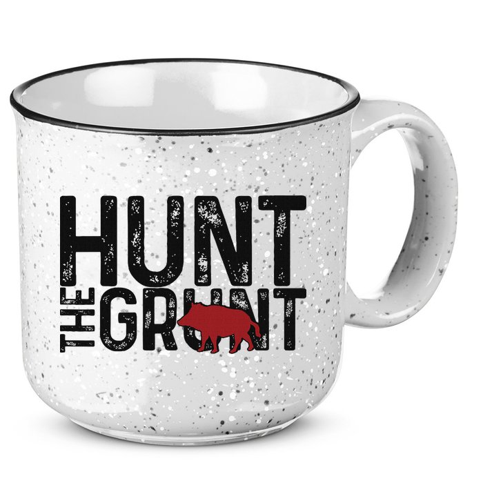 Boar Hog Pig Hunting Hunt The Grunt Funny Hog Hunter 15oz Campfire Ceramic Mug