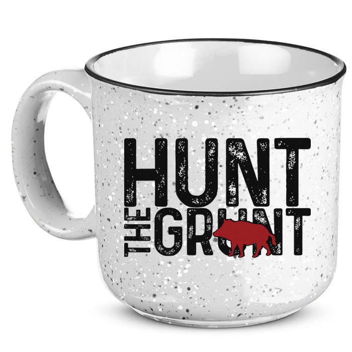 Boar Hog Pig Hunting Hunt The Grunt Funny Hog Hunter 15oz Campfire Ceramic Mug