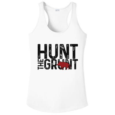 Boar Hog Pig Hunting Hunt The Grunt Funny Hog Hunter Ladies PosiCharge Competitor Racerback Tank