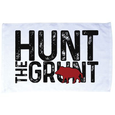 Boar Hog Pig Hunting Hunt The Grunt Funny Hog Hunter Microfiber Hand Towel