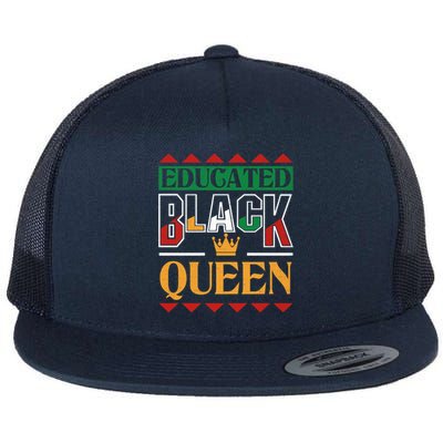 Black History Pride Educated Black Queen Meaningful Gift Flat Bill Trucker Hat