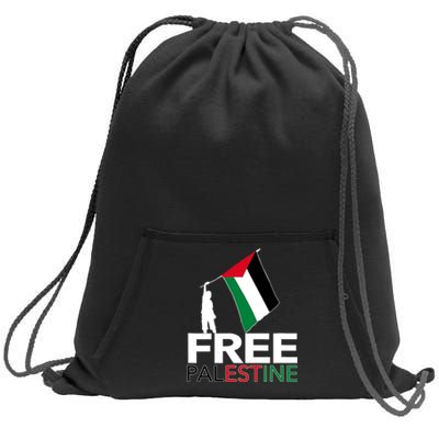 Boy Hold Palestine Flag I Love Free Palestine Gaza Sweatshirt Cinch Pack Bag