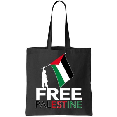 Boy Hold Palestine Flag I Love Free Palestine Gaza Tote Bag