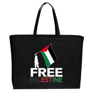 Boy Hold Palestine Flag I Love Free Palestine Gaza Cotton Canvas Jumbo Tote