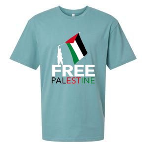 Boy Hold Palestine Flag I Love Free Palestine Gaza Sueded Cloud Jersey T-Shirt