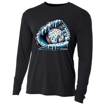 Baseball Home Plate Drip Boys Baseball Bat, Baseball Drip  Cooling Performance Long Sleeve Crew