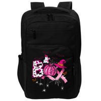 Boo Halloween Pumpkin Pink Ribbon Witch Breast Cancer Impact Tech Backpack