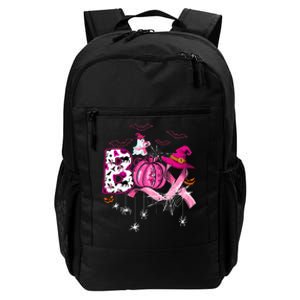 Boo Halloween Pumpkin Pink Ribbon Witch Breast Cancer Daily Commute Backpack