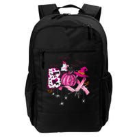 Boo Halloween Pumpkin Pink Ribbon Witch Breast Cancer Daily Commute Backpack