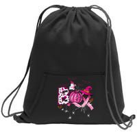 Boo Halloween Pumpkin Pink Ribbon Witch Breast Cancer Sweatshirt Cinch Pack Bag