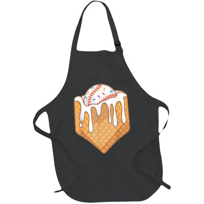 Baseball Home Plate Drip Ice Cream Spinkle Baseball Home Plate Ice Cream Drip Fun Sports Lover Apron