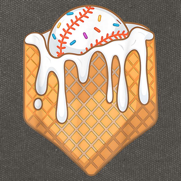 Baseball Home Plate Drip Ice Cream Spinkle Baseball Home Plate Ice Cream Drip Fun Sports Lover Cotton Canvas Backpack