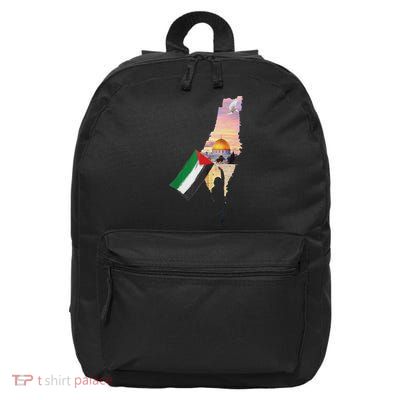 Boy Hold Palestine Map Palestinian's Flag Jerusalem's City 16 in Basic Backpack